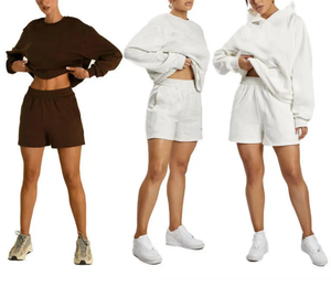 Conjunto deportivo sin costuras para mujer, Top corto de manga corta, camisetas, mallas para gimnasio, pantalones cortos, conjuntos de yoga para gimnasio - Product Image 3