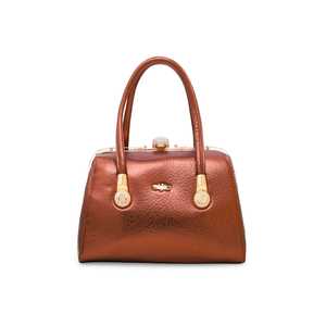 Lujoso bolso de lujo de cobre P35837 moderno bolso de mano étnico hecho a mano con decoración de perlas Cierre de carcasa abierta para niñas - Product Image 3