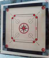 Jeu de Carrom en Bois Éducatif Écologique de Haute Qualité, Table de Jeu avec Coins Carrés, Impression Couleur Intégrale, pour Entraînement et Jeu en Intérieur