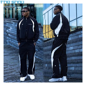 Veste de sport à demi-fermeture éclair coupe-vent en nylon personnalisée tenues d'hiver solides survêtements à demi-fermeture éclair écologiques personnalisés - Product Image 5