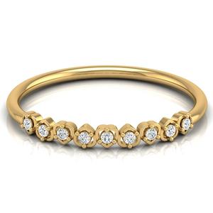 Anneau de doigt plaqué or rose jaune blanc de forme ronde diamant cultivé en laboratoire 10k 14k 18k bijoux uniques à porter au quotidien - Product Image 1