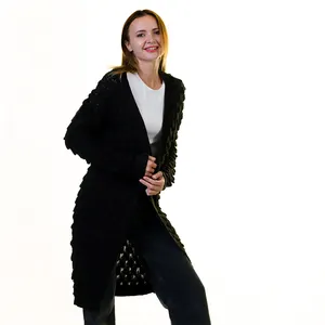 黑色冬季休闲长袖女式毛衣连衣裙DHL服装敏捷供应链普通优质马克西电脑针织