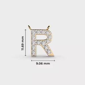 Élégant pendentif diamant Alphabet R unisexe 18K or argent bijoux classique lettre pendentif parfait pour offrir - Product Image 2