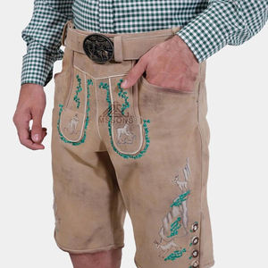 Bavarois Lederhosen traditionnel Oktoberfest Costume pour hommes authentique cuir Shorts vêtements en gros commandes personnalisées - Product Image 4