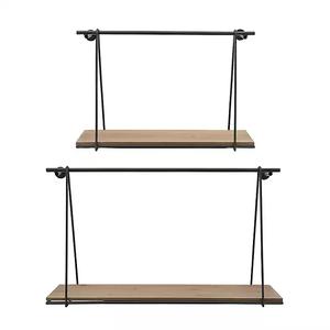 OEM Manufacturer Iron And Wooden <b>Wall</b> Hanging <b>Shelve</b> With Handmade Finish Perfect For Farmhouse Living Rooms And Homes - Product Image 3