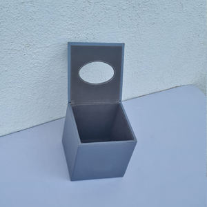 Caja de pañuelos rectangular de cuero PU con almacenamiento remoto Producto de archivo de oficina para el hogar - Product Image 1