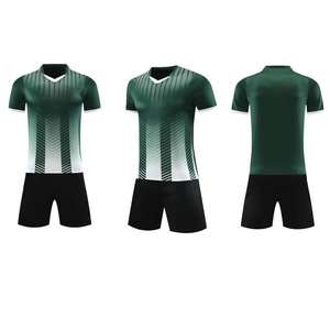 Ensemble de maillots de football personnalisés OEM en gros, impression numérique, couleur personnalisée, antibactérien, séchage rapide, respirant, polyester, équipe de football - Product Image 1