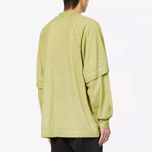 เสื้อยืดผู้ชายลำลองสองชั้น ทรงหลวม ผ้าฝ้าย 100% ผลิตในปากีสถาน ระบายอากาศได้ดี - Product Image 4