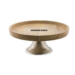 Two Tire Round Shape <b>Wooden</b> <b>Cake</b> <b>Stand</b> Premium Quality Handmade Kitchen Ware Classic Stylish Designer <b>Wooden</b> <b>Cake</b> <b>Stand</b> - Product Image 2