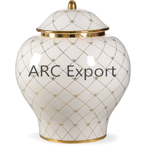 Fancy Decorative Metal Ginger Jar Luxury Enamel Metal Ginger Jar Wholesale Designer Metal Ginger Jar in Lowest Price From India - Product Image 4