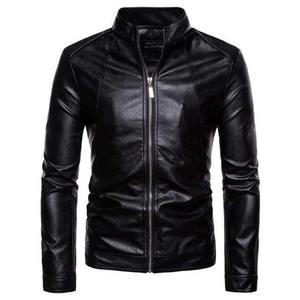 Blouson d'hiver de style motard pour homme, en cuir de vache rouge, imperméable, respirant, anti-UV, doublure en coton, tissu en toile - Product Image 1