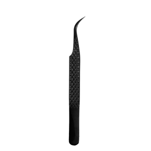 Pinzas de pestañas curvas puntiagudas de acero inoxidable hechas a mano de precisión para tareas delicadas de extensión de pestañas - Product Image 1