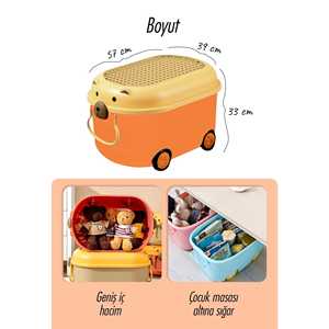 57x39x33 cm Poudre Enduit Trail Jouet Boîte De Rangement Coffre Organisateur pour Jouets - Product Image 2