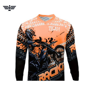Camiseta de Motocross Transpirable para Hombre, Diseño Gráfico de Carreras, Manga Larga, para Motocross, con Logotipo Frontal (Diseño de Equipo Personalizado) - Product Image 1