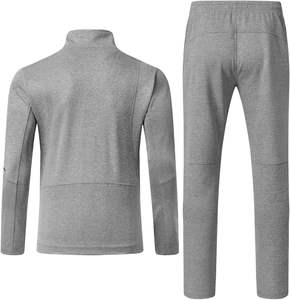 Survêtement bicolore à blocs de couleurs pour hommes, sweat à capuche en mélange de polyester et spandex, ensemble de jogging, séchage rapide, coupe ajustée, vêtements d'entraînement de gymnastique - Product Image 6
