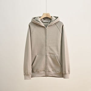 Sweat à capuche pour homme 100% coton avec logo personnalisé, épaules tombantes, double fermeture éclair, sweat à capuche oversize avec fermeture éclair, sweat à capuche lourd pour homme - Product Image 4