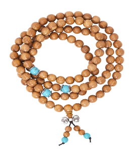 Último collar de cuentas de madera natural Mala 6mm Mala oración cuentas de madera budista cuenta Mala - Product Image 1