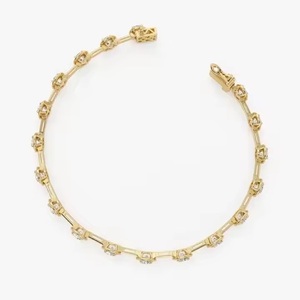 Mejor venta elegante lujo Moissanite diamante tenis pulsera oro amarillo corte redondo para las mujeres - Product Image 2