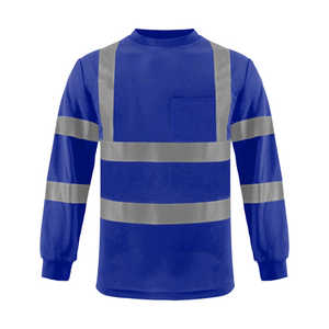 Chemise de sécurité à manches longues en polyester fluorescent non réfléchissant haute visibilité personnalisée Sweat à capuche de construction ANSI classe 2 accepte le logo personnalisé - Product Image 5