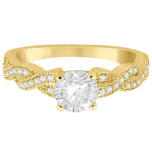 Anillo de Compromiso de Oro Amarillo de 18K con Diamantes Infinitos Trenzados de 0.25ct - Product Image 2