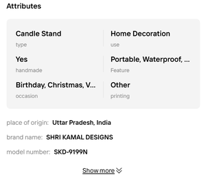 เชิงเทียนอะลูมิเนียม 6 ชิ้น สำหรับตกแต่งบ้านในวันคริสต์มาสและวันเกิด ที่วางเทียนโลหะ โคมไฟ และขวดใส่เทียน - Product Image 2