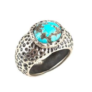 925 Ayar Gm Handmade Statement <b>Ring</b> for Men Oval <b>Turquoise</b> Stone Dvmeli Everyday Wear Men's Certified GRS Certified Turkey - Product Image 2