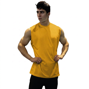 Camiseta sin Mangas Blanca para Hombre, Cuello Redondo, Color Sólido, Transpirable, Informal, Tejida en Poliéster, Estilo Atlético - Product Image 4