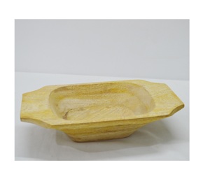 Bol de noix de service profond ovale en bois naturel de luxe bol indien classique de conception unique pour la maison hôtel et restaurant bol de service - Product Image 2