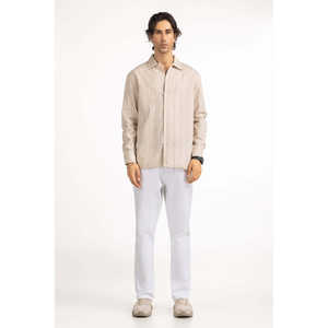 Chemises décontractées pour hommes, double boutonnage, 100 % coton, popeline rayée, teinture unie, approvisionnement ODM - Product Image 6