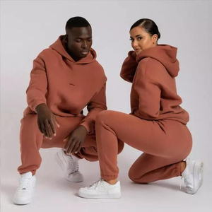 Nouvel arrivage Ensemble survêtement unisexe surdimensionné Pull à capuche uni personnalisé avec pantalon de survêtement respirant - Product Image 3
