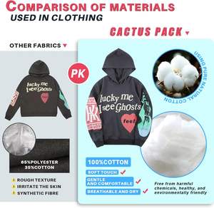 Sweat à capuche graphique vintage pour homme 100% coton Sweat-shirt à capuche style hip hop Pull-over lourd - Product Image 5