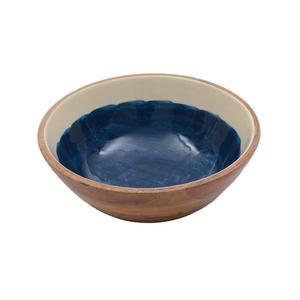 Cuenco redondeado con acabado brillante, cuenco para servir galletas de frutos secos, cuenco para servir, fideos o servidor de sopa, cuenco de madera rústico - Product Image 5