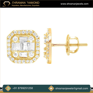 ต่างหูเพชรทรงบาแก็ตต์สุดหรู ดีไซน์มินิมอล ชุบทองคำขาว 925 แท้ ประดับเพชรเลียนแบบ งานขายดี ของขวัญสุดพิเศษสำหรับผู้หญิง - Product Image 2