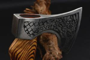 Hacha de Damasco profesional de fábrica de cubiertos OEM ODM personalizada al por mayor hacha de acero al carbono para exteriores nuevo diseño hacha para acampar - Product Image 2