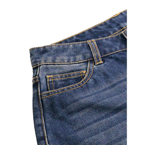Jean en denim taille haute pour femme Paola Riboni, longueur intégrale, boutons sur le devant, style vintage, coupe classique, couleur unie, tissu délavé - Product Image 5
