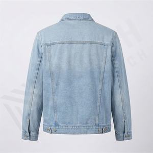 Chaqueta de Mezclilla 100% Personalizada para Hombre, Estilo Casual de Invierno, Color Sólido, con Bolsillos y Logotipo Personalizado en la Parte Delantera, Alta Calidad - Product Image 2