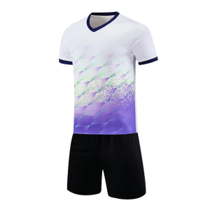DELAWARE INDUSTRIES Ensemble de maillot de football à manches courtes, col en V, 100 % polyester, maillot 2025, impression par sublimation personnalisée pour équipe, séchage rapide - Product Image 1