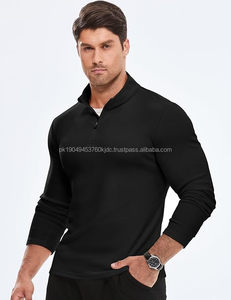 Men's Casual Quarter Zip Sweatshirt Long Sleeve Pullovers Mock Neck Basic <b>Sweaters</b> XL Size Embroidered Garment Dyed Solid - Product Image 3