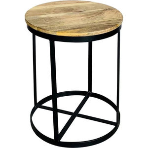 Table centrale en bois moderne avec base en métal forme rectangulaire pour salon Tables basses au fini naturel Table d'appoint de haute qualité - Product Image 2