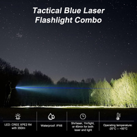 Combo de viseur laser rouge et vert en aluminium tactique avec grossissement 10x, LED CREE 450 lumens, montage 20-21 mm pour le tir et la chasse