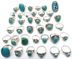 Bague en argent sterling 925 personnalisée, faite à la main, en pierre turquoise tibétaine, bijoux fins, fournisseurs de bijoux personnalisés en Inde - Product Image 6