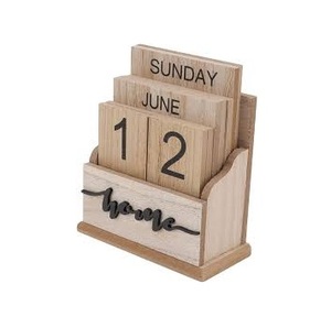 Élégant personnalisable pour le calendrier fait à la main en bois de manguier Utilisation décorative de Noël pour les occasions d'anniversaire - Product Image 1