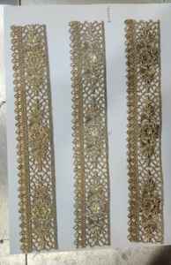 Custom Made Machine Embroidered <b>Ribbons</b> & Laces in Various Designs & in Gold,sliver & Bronze Colours for <b>Wedding</b> Dresses - Product Image 3