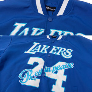 Chaqueta universitaria de alta calidad hecha a medida, chaqueta de béisbol con letras y cuello levantado con logotipo de impresión Digital bordado de chenilla - Product Image 6