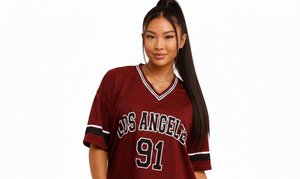 Ensemble de maillots de football américain unisexe surdimensionnés |   Haut respirant 100% polyester marron numéro 91 avec short assorti |   Grande taille - Product Image 3