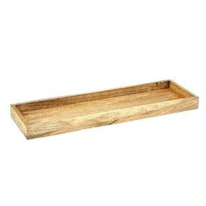 Bandeja de madera con forma rectangular de mango de metal clásico para bandejas de comida y bebidas de Mesa para el hogar y el hotel - Product Image 5