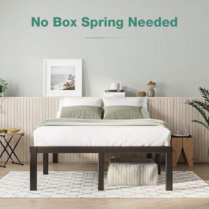 Marco de cama de matrimonio de metal negro estándar americano TRIHO de tamaño queen, marco de cama de plataforma - Product Image 5