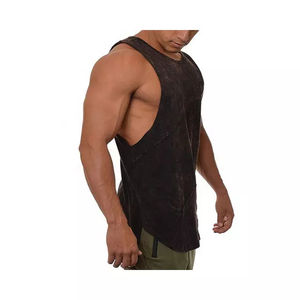 Débardeur personnalisé en coton, sans manches, délavé à l'acide, débardeur de sport pour homme, impression personnalisée, débardeurs surdimensionnés - Product Image 1