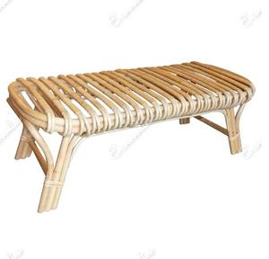 Modern Integral Solid Wood on Both Sides of Curved Exquisite Stool Bamboo Weaving Long Stool Face <b>Bench</b> Bone Inlay Console - Product Image 5