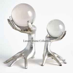 Statue de table élégante en bois et sculpture unique de couleur marron avec des fournitures d'accent décoratif de forme carrée de base de concepteur - Product Image 4